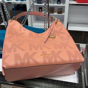 Michael Kors Joan XL Slouchy Perforated Leather Shoulder Bag